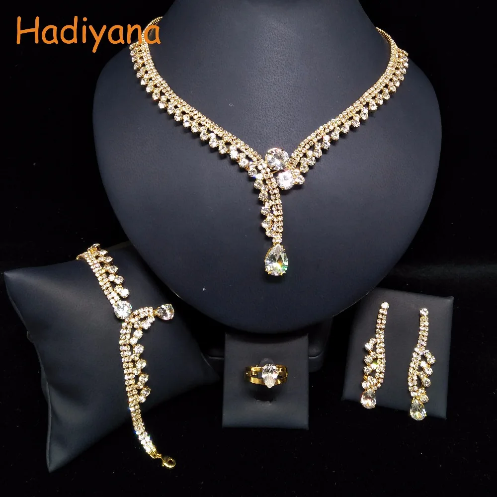 HADIYANAClassiclSparklingCrystalJewelrySettingsWholesaleWedding