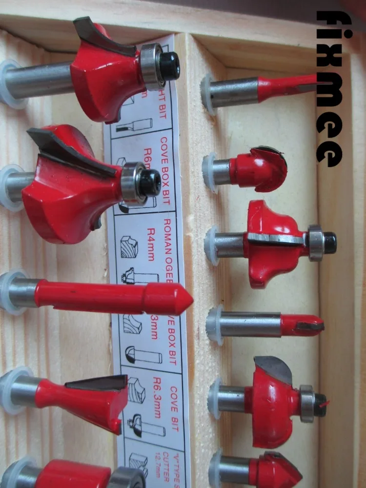  15Pcs/Set Milling Cutter Machine Tools Set Router Bit for Wood Cutters Carbide Shank Mill Milling W