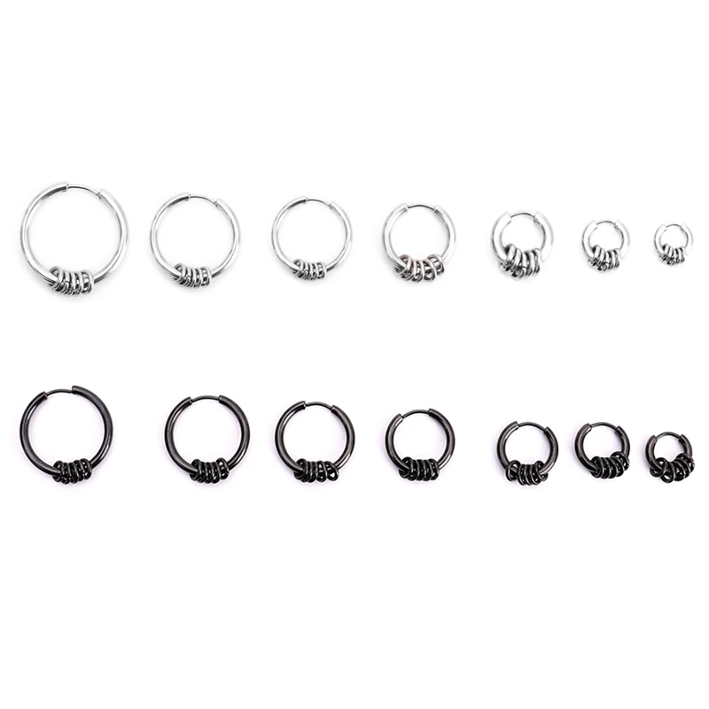 

1 Pc 2018 Korean Fashion Men's Earrings Tide Personality Single Titanium Steel Earring Male Ear Clip