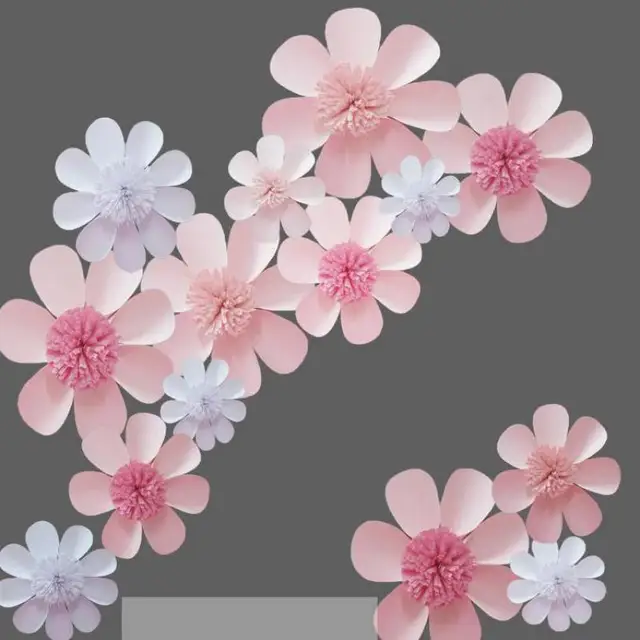 cardstock giant paper flowers set for wedding event backdrops paper flower display