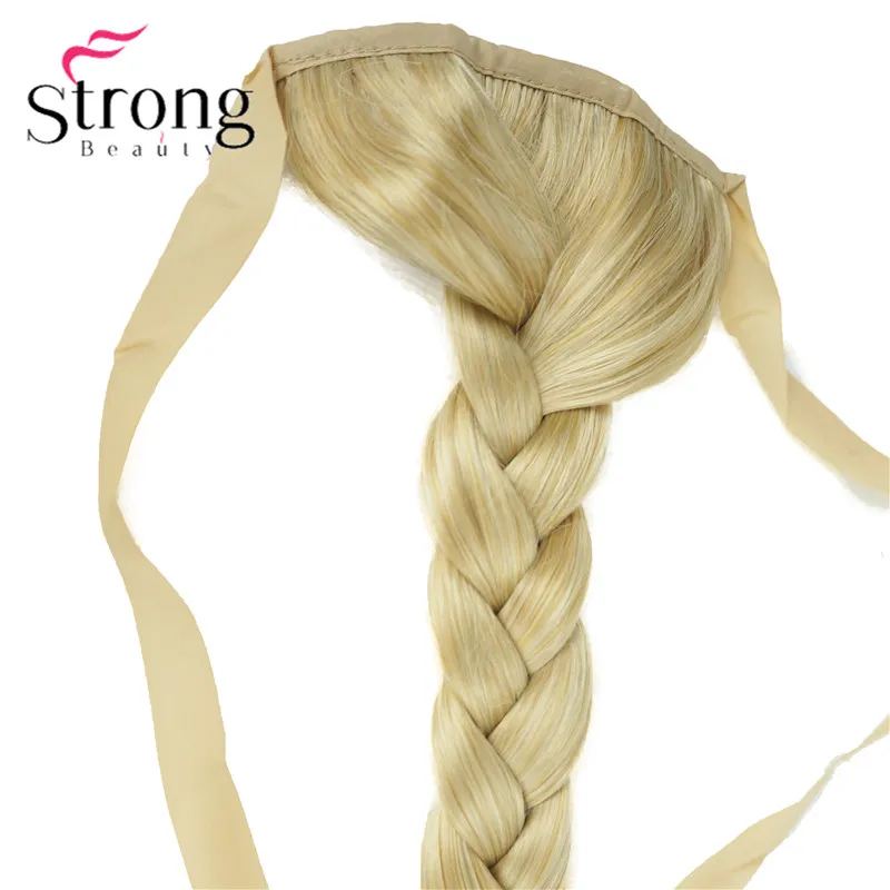 StrongBeauty, блонд, длинный рыбий хвост, коса, конский хвост, наращивание, синтетический зажим, шиньон, цвет на выбор