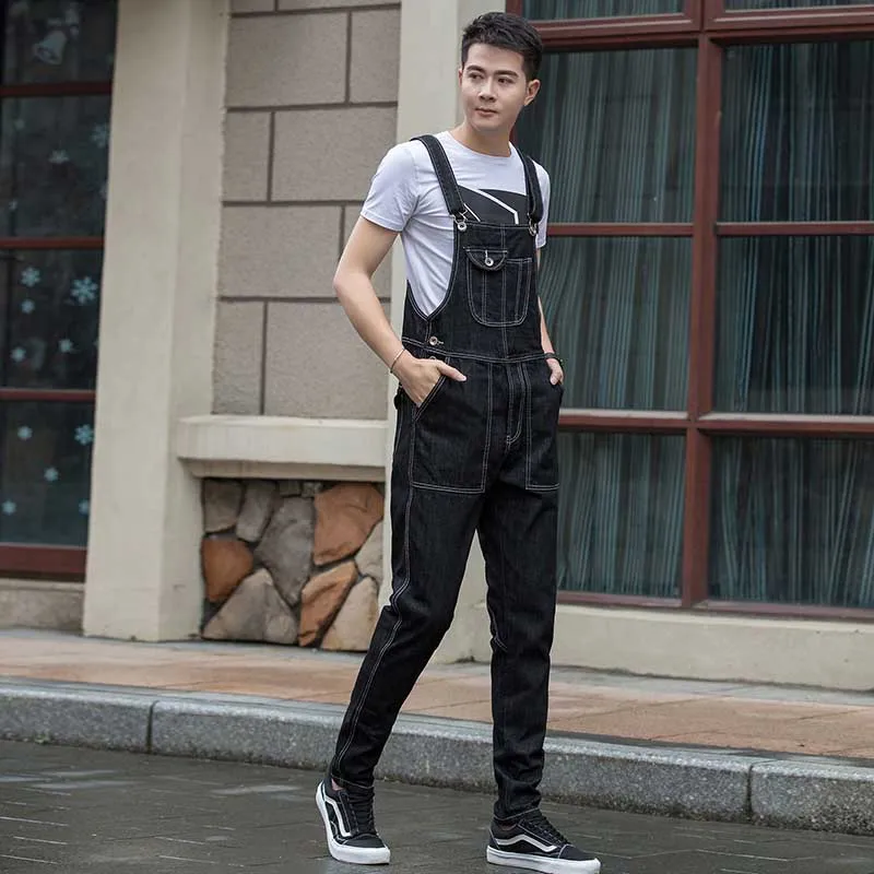 Plus Size Denim Overalls Men Casual 