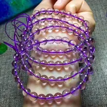 Природный аметист браслет из пурпурных кристаллов 7,5-7 мм ААА