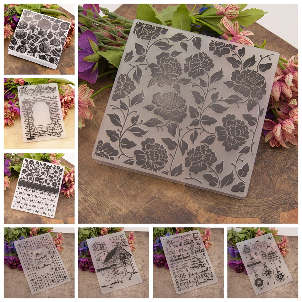 

17 Design Plastic Embossing Folder Stencils Template Molds Scrapbooking Paper Crafts Cards Making DIY Photo Album Decoration