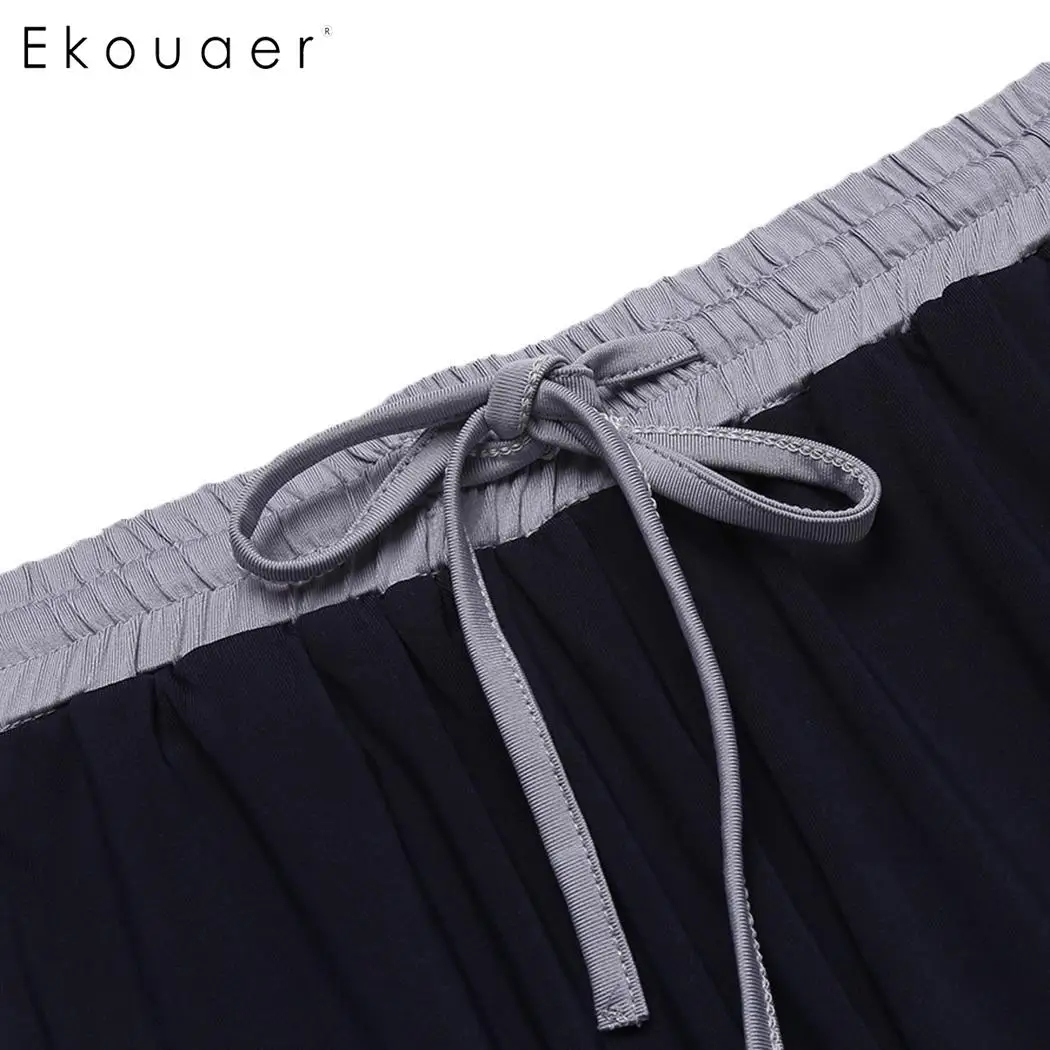 Женский пижамный комплект Ekouaer одежды для сна с v образным вырезом футболка