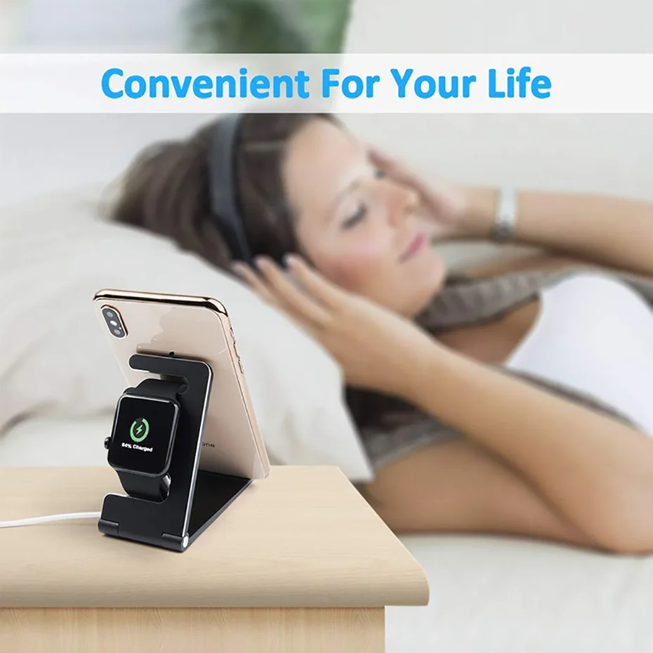 Universal Smartphone Stand Holder Angle Adjustable Charging Stand For Apple Watch 1 2 3 4 Foldable Aluminium Alloy Tablet Holder (10)