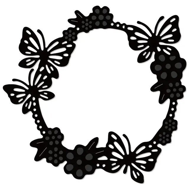 Online Shop Cutting Dies Butterfly Flower Wreath Border Metal