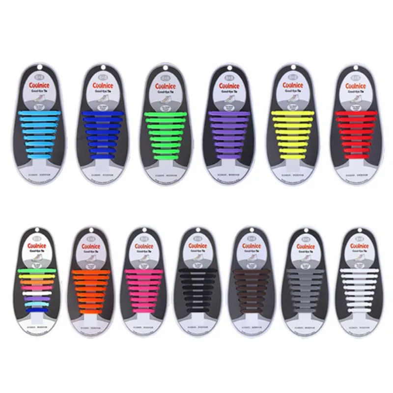 

16pcs/lot Elastic Silicone Shoelaces For Shoes Special Shoelace No Tie Shoe Laces For Men Women Lacing Shoes Rubber Shoelace