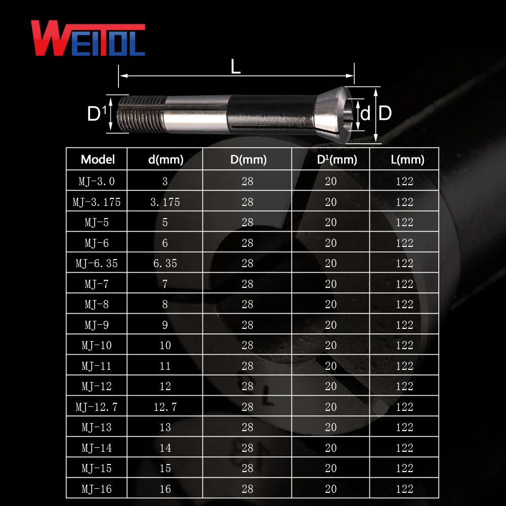 Weitol high precision grinding machine collet spring collet R8 grinding machine tools accessories for milling cutter