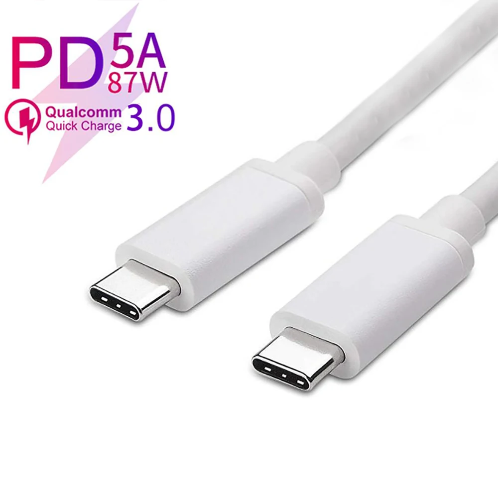 5A type-c 87W PD кабель USB для передачи данных 3,1 PD кабель для быстрой зарядки 4K 30HZ передача видео для xiaomi huawei phone notebook