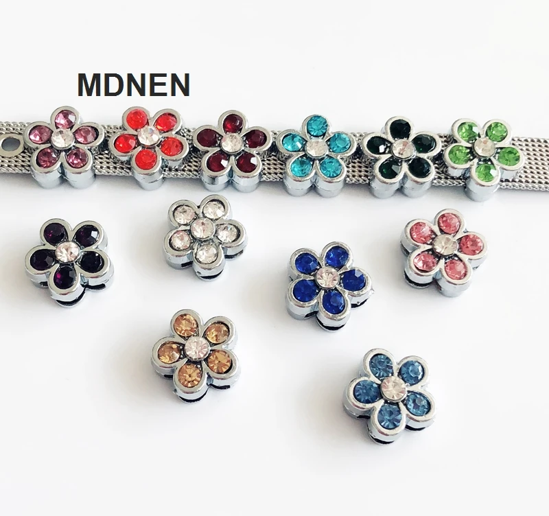 

Free Shipping, 20PCS 8MM Enamel Birthstone Flower Slide Charms Slide Letters Fit 8mm Belts Bracelets