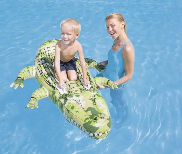 Water Play Equipment Summer Sport Inflatable Bestway41090 Camo Crocodile Pool Float Handle