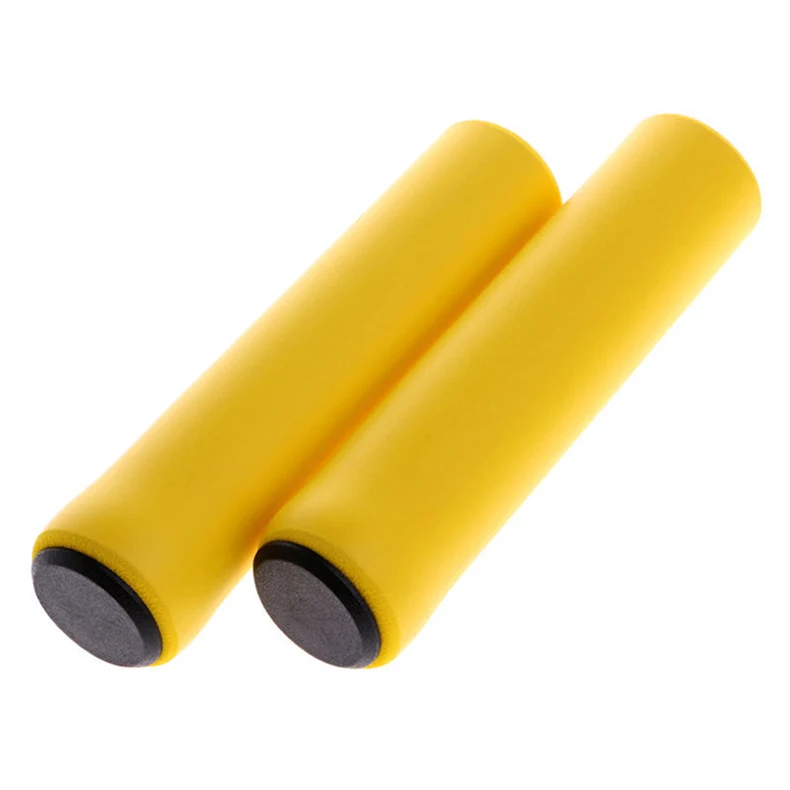 7 цветов руль велосипеда ультра легкие силиконовые противоскользящие ручки для велосипеда Материал высокой плотности горные части ручки велосипеда - Цвет: yellow