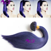 Two Tone Clip In Human Hair Extensions Ombre Clip In Hair Extensions 8A Brazilian Virgin Human Purple Clip In Hair SALE