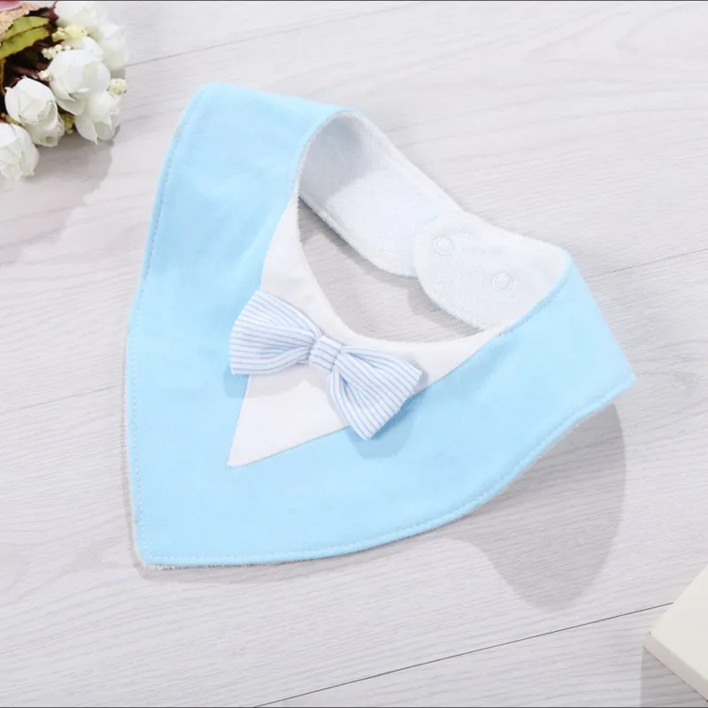 Нагрудники бандана для малышей, треугольный нагрудник для девочек и мальчиков, Хлопковое полотенце для кормления малышей - Цвет: Skyblue