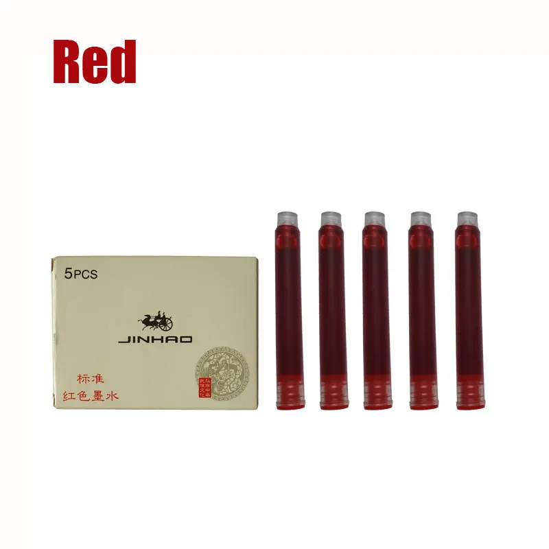 

JINHAO LOTS OF 25 PCS FOUNTAIN PEN INK CARTRIDGES RED INK HIGH QUALITY GREEN BLUE-BLACK INK FOR CHOICE