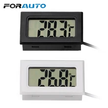 FORAUTO Автомобильный термометр, Автомобильные украшения, ЖК-дисплей, цифровые часы, автомобиль-Стайлинг, измеритель температуры для аквариума, холодильника