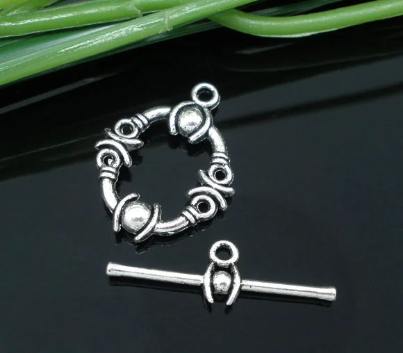 

Doreen Box Lovely 25 Sets Silver Tone Toggle Clasps Findings (B05028)