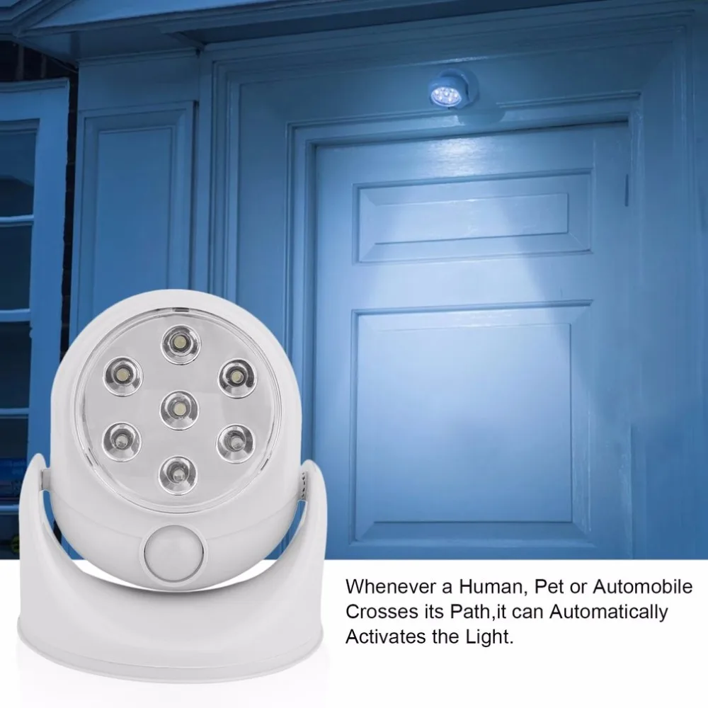 

Activated Sensor Light Lamp 7 LEDs Wireless Infrared Motion 360 Degree Rotation Wall Lamps White Porch Outdoor Lights Hot Sales