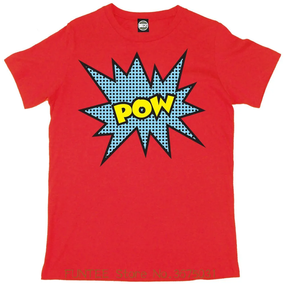 Popular Style Man T shirt Batch1 'pow' Mens T shirt Classic Retro Comic