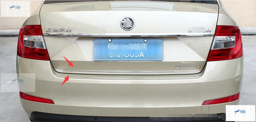 New Style 1 pcs For Skoda Octavia MK3 A7 2015 2016 2017 Stainless Steel Rear Tailgate