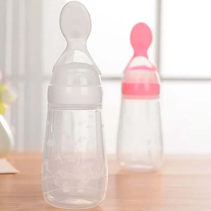 Специальное предложение, Cucharas Para Для Bebes 125 мл, новинка, силиконовая детская ложка, тренировочная ложка, ложка для кормления риса, бутылочка для каши, ложки