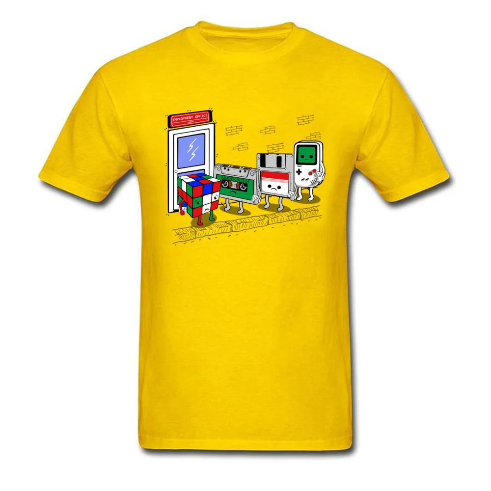 Mens Tops T Shirt employment office v2 10191 On Sale Print T Shirt 100% Cotton Fabric Short Sleeve Custom Clothing Shirt O-Neck employment office v2 10191 yellow