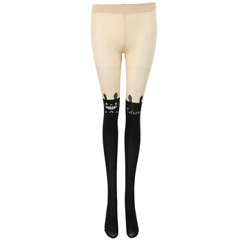 

Women's Sexy Black Japanese Stocking Tight Pantyhose With Tattoo Over Knee WithTattoo Over Knee