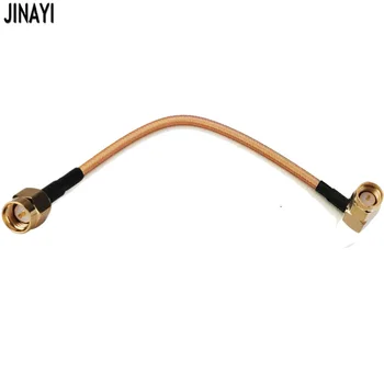 

10pcs SMA Male Right Angle to SMA Male Straight RG142 Pigtail Adapter Coaxial Cable 20cm