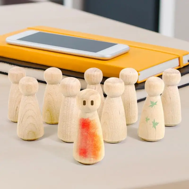 5/10pcs Wooden Peg Dolls Unpainted Figures DIY Arts Crafts Supplies Kids Baby Toys for Wedding Cake Decoration Kids Painted Toys