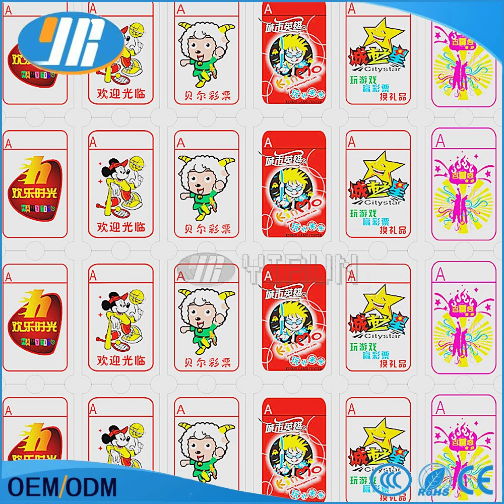 

2000 pcs lot lottery tickets 50mm*30mm redemption long tickets for video games machine