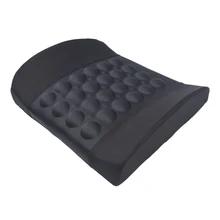 Черная Автомобильная поясничная поддержка осанки электрическая массажная подушка 12V