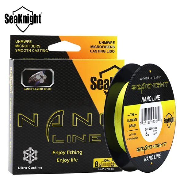 SeaKnight Nano 300 м 330 ярдов PE плетеный Рыбалка линии 4 пряди Multifilament тонкой Леска 4-10LB 0.07-0.12 мм морской - Цвет: Цвет: желтый