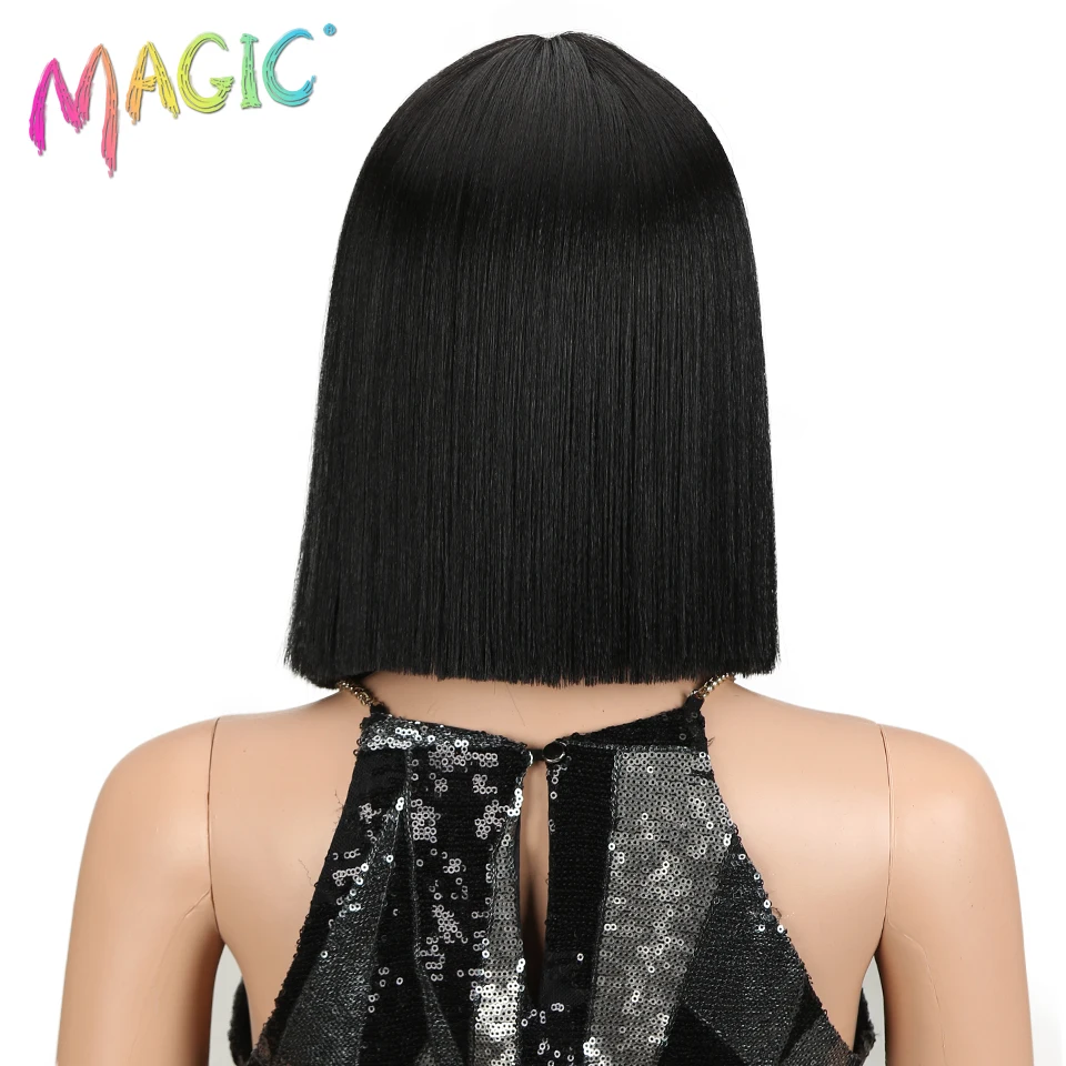 Магический прямой синтетический парик на фронте шнурка и т Часть 1" дюймов парики для черных женщин 5 цветов Омбре волос парик синтетические