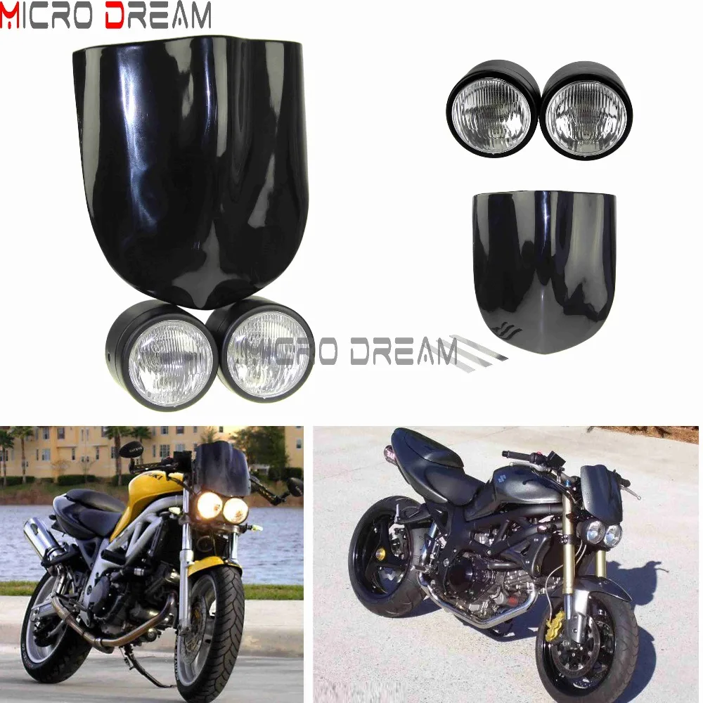 Черный 4 ''Доминатор двойной головной светильник s Fly Screen Kit мотоцикл Dirt Bike для