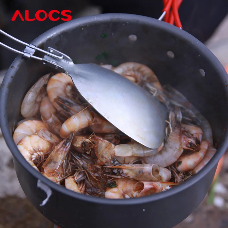 Plegable al aire libre duro aleación de aluminio pala cocinar arroz espátula acero slice Pancake der Wender 30g cuchara camping Vajilla