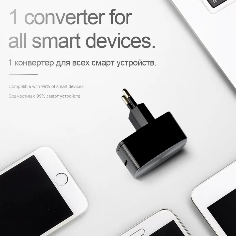 Универсальное сетевое зарядное устройство HOCO QC3.0 с USB портами и вилками стандарта