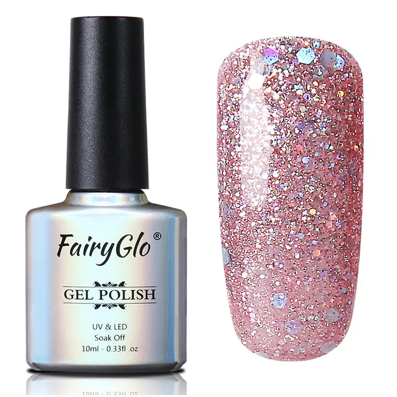 FairyGlo 10 мл Bling гель для ногтей с блестками светодиодный светильник УФ Гель-лак замочить от полуперманентной краски Gellak Lucky лак штамповка эмаль - Цвет: 004