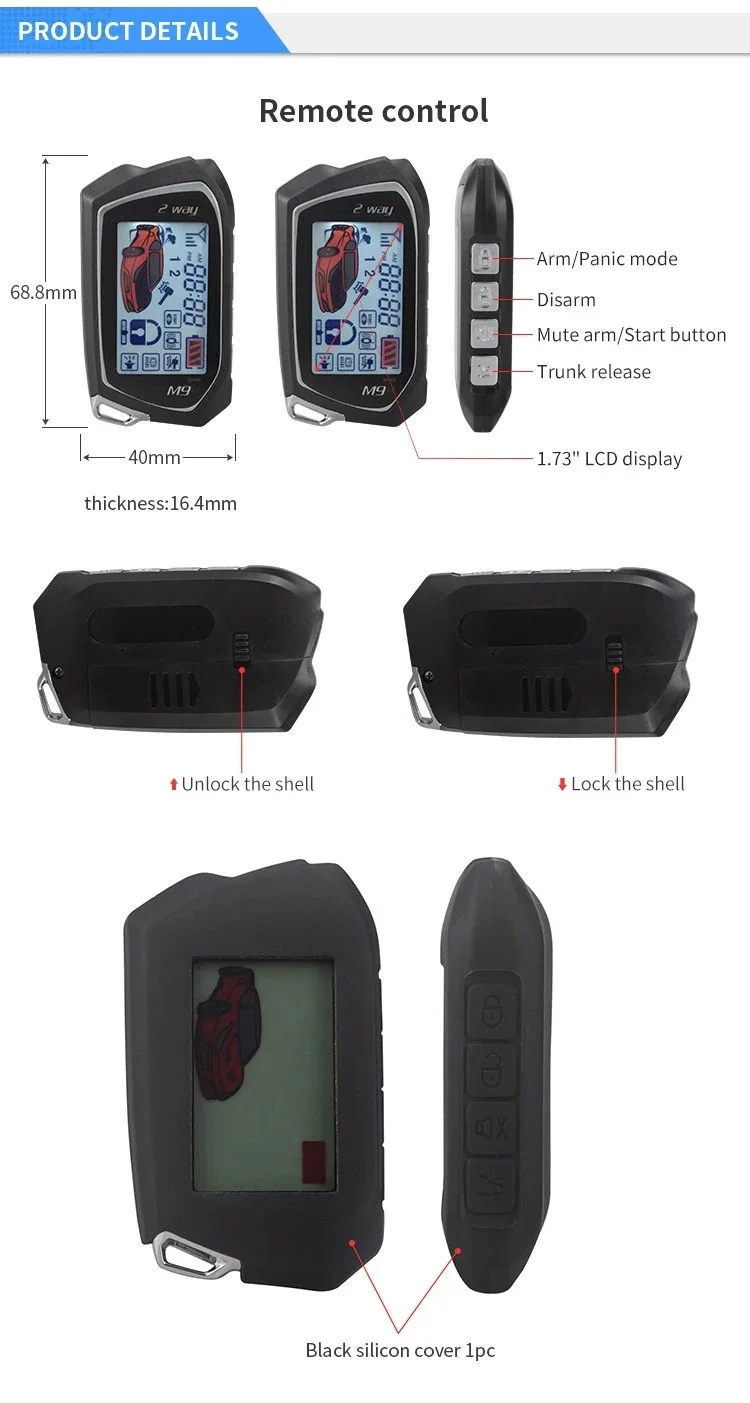 Two-Way Remote Start OEM Car Alarm Security System With GPS Keyless Entry Central Door Locking Trunk Release Starline