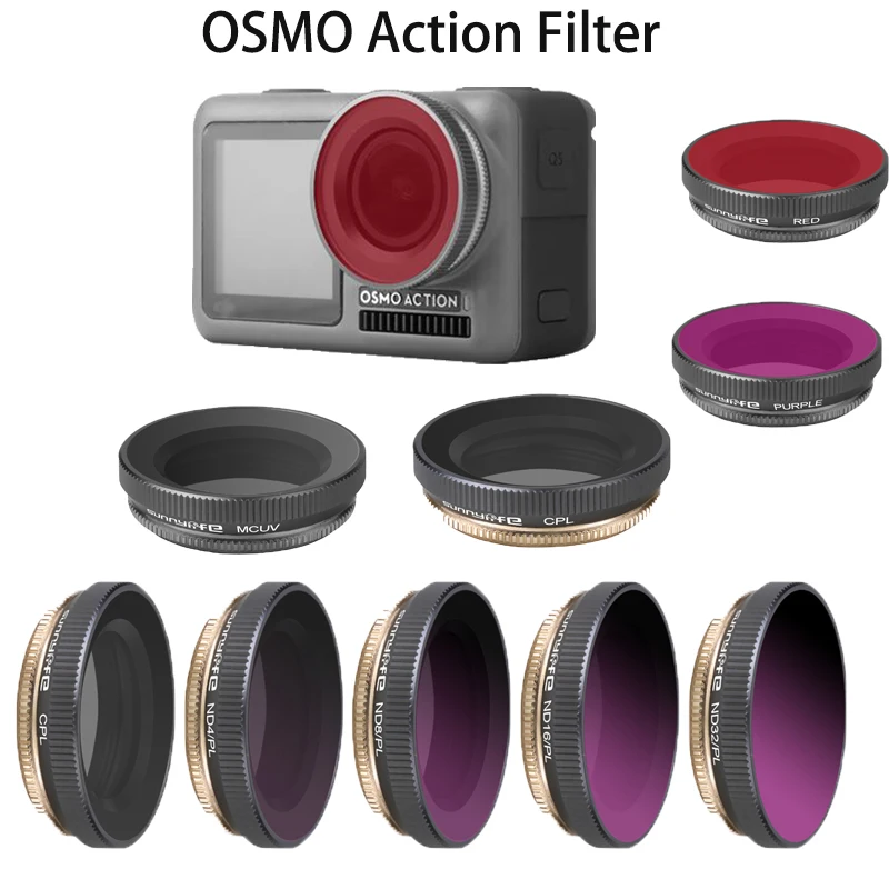 Фильтры для камеры OSMO Action CPL/ND4/ND8/ND16/ND32 PL круговой поляризационный фильтр DJI