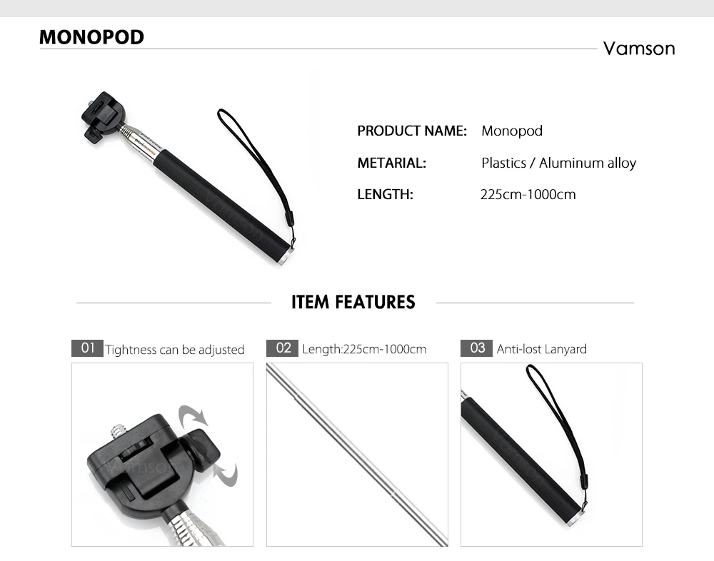 Селфи монопод Штатив с зажимом на головном ремешке Плавающий поплавок для Gopro Hero 5 4 3+ для SJ4000 для SJ7000 для Xiaomi для Yi 4 K VS43