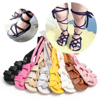 

Fashion Summer Bandage Sandals Pram Shoes Newborn Infant Baby Girl Sandals Cute