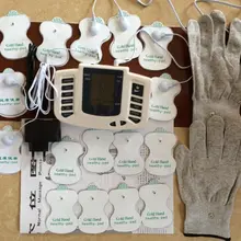 JR309 медицинский электрический стимулятор мышц, массажная машина для терапии акупунктурой, массажер для похудения, 16 шт. подушечек+ перчатки