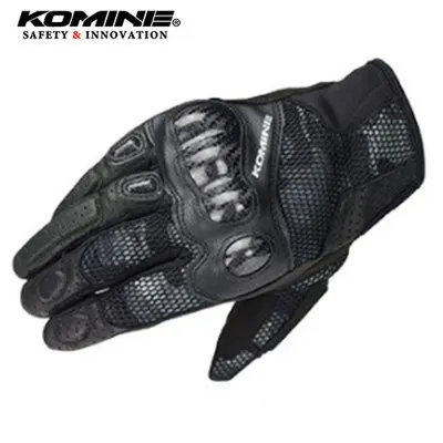 Black camouflage KOMINE модные перчатки для гоночных мотоциклов с сенсорным экраном, качественные стильные противоскользящие перчатки для ношения на весь палец, большой размер - Цвет: Black camouflage