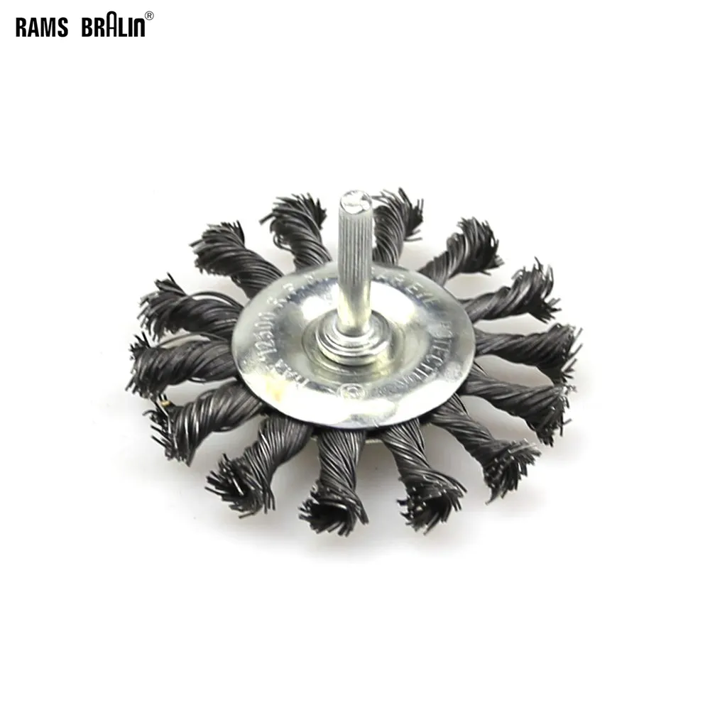 75*6mm Mounted Knot Steel Wire Wheel Brush Decontamination Oil Paint