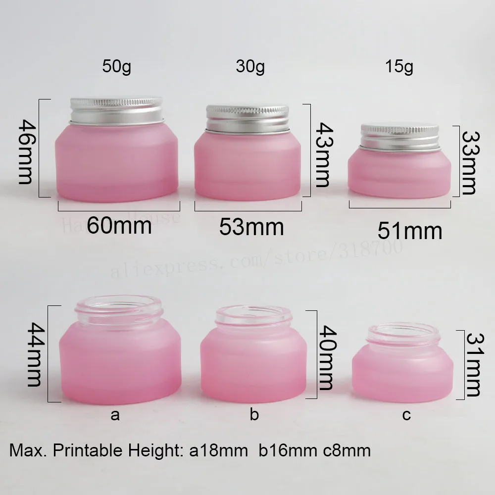 12x15 г 30 г 50 г высокое качество белая розовая стеклянная банка для крема с серебряной алюминиевой крышкой белое уплотнение Косметическая банка маска крем контейнер
