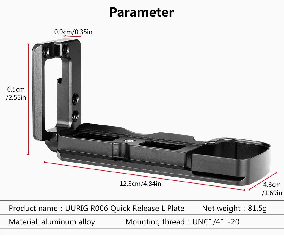 UURig R006 Vlog L Пластина для sony A6400 A6100 вертикальный быстросъемный с холодным башмаком для микрофона QR пластина держатель кронштейна камеры