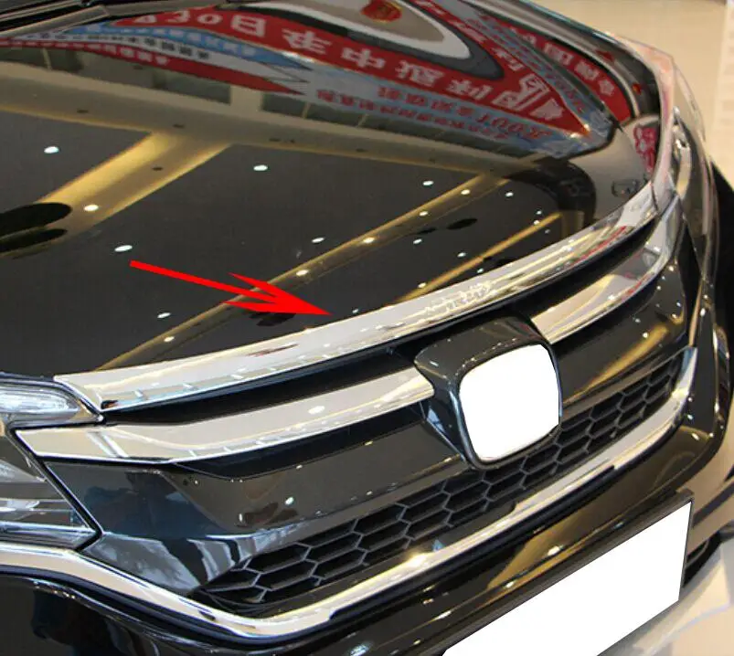 

For Honda CR-V CRV 2015 2016 ABS Chrome Front Grille Around Hood Trim