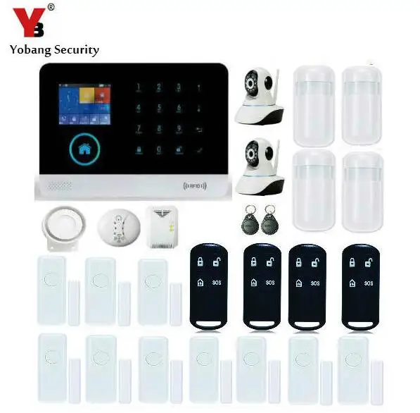 

YobangSecurity Wireless GSM Security Video IP Camera WIFI Home Security Surveillance Alarm System With Smoke Fire Gas Sensor