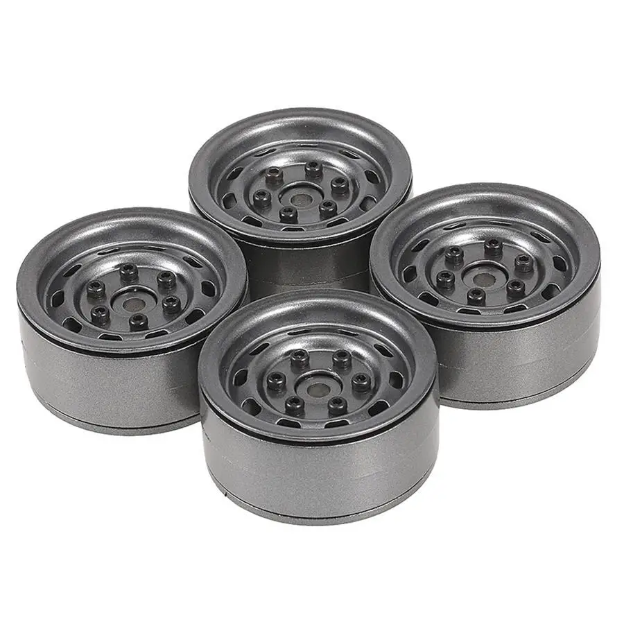 

4Pcs AX-618BK RC Car Rock Crawler Metal Wheel Hub Rims for 1/10 Axial SCX10 D90